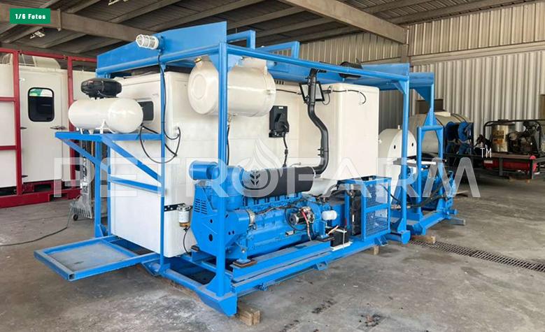 UNIDAD SLICK LINE SKID CON MOTOR DEUTZ Y REMOLQUE TRI-AXLE