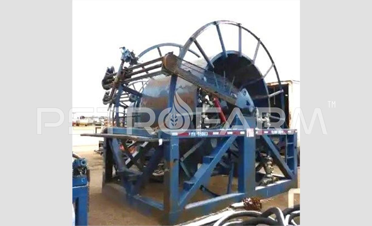 Carrete de tubería continua para unidad Coiled Tubing Hydra Rig paquete concéntrico 2003 montado en estructura azul